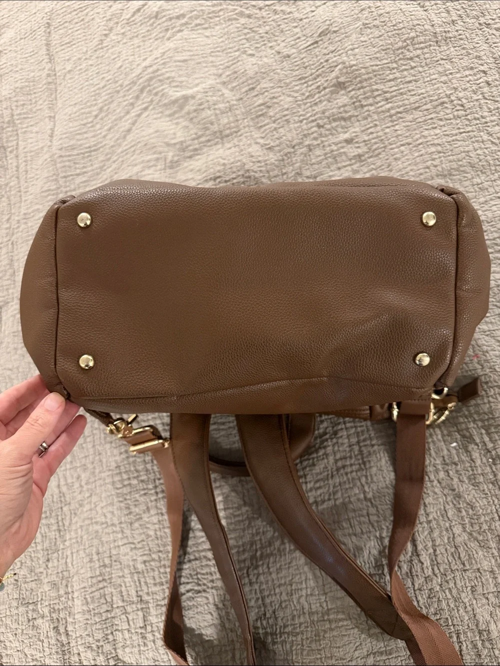 Brown Leather Lily Jade Diaper backpack